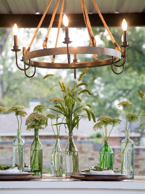 rustic chic porch chandeliers.